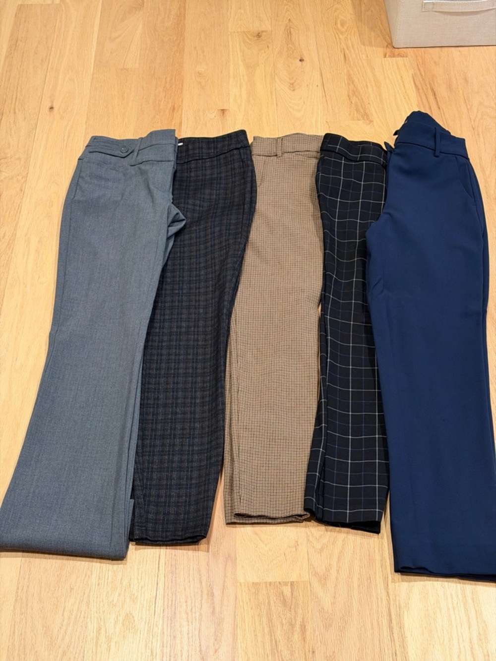 Womens Tailored Dress Pants - Blue, Navy, Gray, Brown Plaid Options